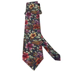 Vintage Christian Dior Necktie Tie Purple Moody Dark Floral Whimsigoth Silk